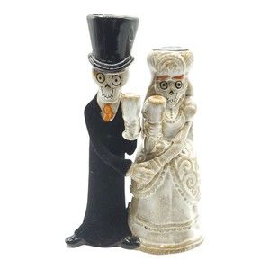 YANKEE CANDLE BONEY BUNCH BRIDE & GROOM SKELETON HALLOWEEN 2014